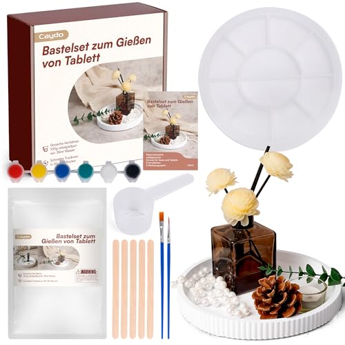 Caydo Gießpulver Starterset, Silikonformen Gießformen runde Paletten mit Gießpulver 500g, 22.5cm DIY Untersetzer Silikonformen Reliefgießpulver zum Ausgießen mit Kreativ-Beton, Schmuck-Beton, Gießharz Caydo Gießpulver Starterset, Silikonformen Gießformen runde Paletten mit Gießpulver 500g, 22.5cm DIY Untersetzer Silikonformen Reliefgießpulver zum Ausgießen mit Kreativ-Beton, Schmuck-Beton, Gießharz von Caydo