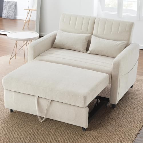 Cayipng Schlafsofa, 2-Sitzer, 3-in-1, verstellbare Rückenlehne, 3 Ebenen, atmungsaktiver Baumwoll-Leinenstoff, Schlafsofa, modernes Chaiselongue, Hellgrau, inklusive 2 Kissen, Beige Cayipng Schlafsofa, 2-Sitzer, 3-in-1, verstellbare Rückenlehne, 3 Ebenen, atmungsaktiver Baumwoll-Leinenstoff, Schlafsofa, modernes Chaiselongue, Hellgrau, inklusive 2 Kissen, Beige von Cayipng