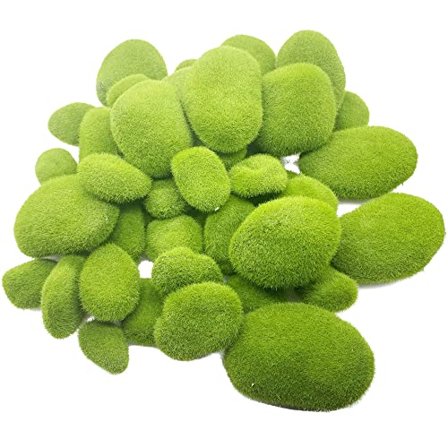 Cayway Green Moss Balls Artificial Moss Stones 48 Pieces 6 Sizes Artificial Moss Rock Decorative Artificial Stones for Fairy Gardens, Flower Arrangements, Terrariums and Crafts von Cayway