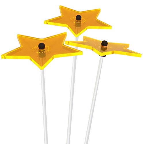 Cazador-del-sol ® - das Original | Sternenstrauß | 3 Stück | Sonnenfänger-Stern gelb | Durchmesser 8 cm | Höhe 25 cm von Cazador-del-sol