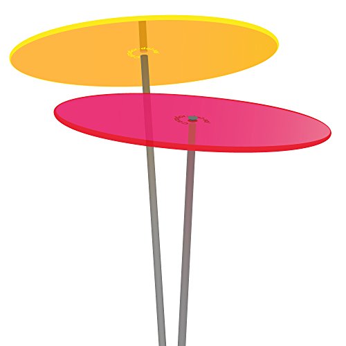 Cazador-del-sol ® - das Original | Duo - Medio | 2 Stück | Sonnenfänger gelb/rot | Durchmesser 15cm | Höhe 120cm von Cazador-del-sol