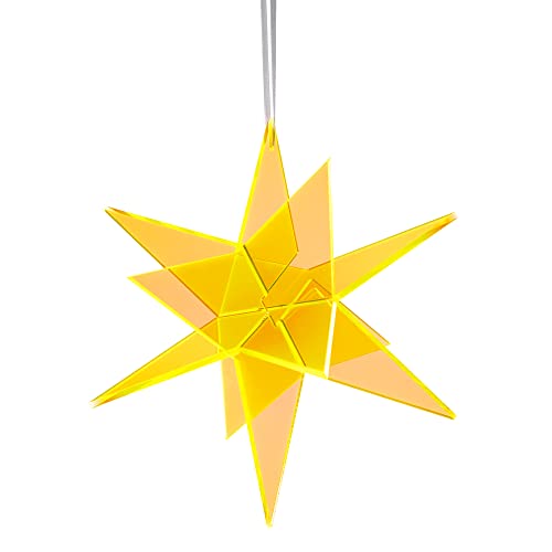 Cazador-del-sol ® - das Original | Estrella | 3D | schwebender Sonnenfänger-Stern gelb | Breite 13 cm | Höhe 13 cm von Cazador-del-sol