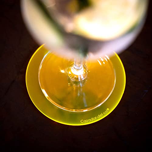 Cazador-del-sol ® - das Original | James | 1 Stück | Glasuntersetzer | Durchmesser 10cm (gelb) von Cazador-del-sol
