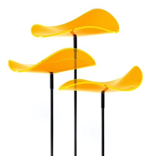 Cazador-del-sol ® - das Original | Lucy - tres | 3 Stück | geschwungener Sonnenfänger gelb | Durchmesser 20 cm | Höhe 175 cm von Cazador-del-sol