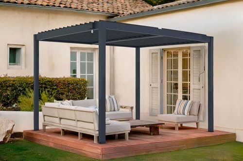 Cazeboo Piana 3x2,5m selbsttragende bioklimatische Pergola aus grauem Aluminium von Cazeboo