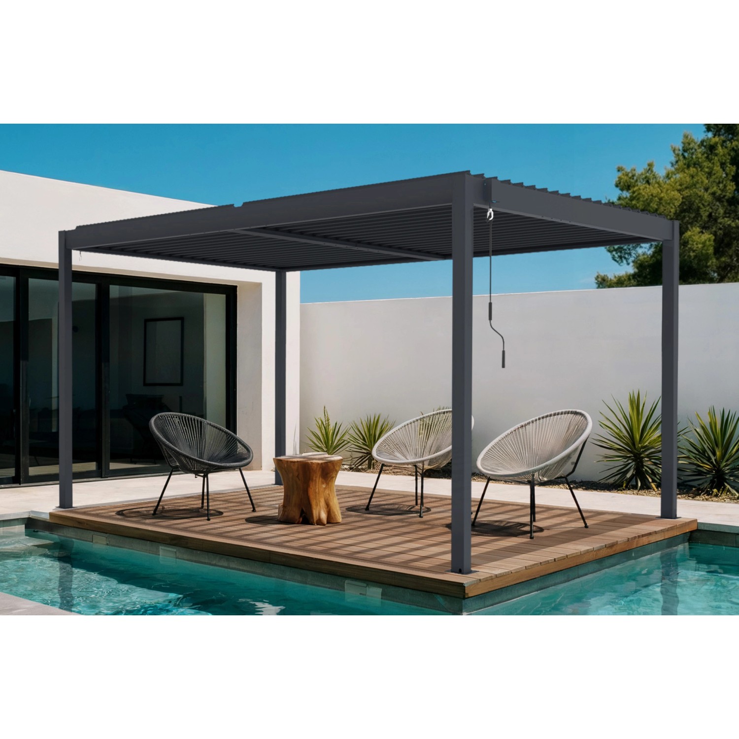 Cazeboo Piana 4X3M Selbsttragende Bioklimatische Pergola Aus Grauem Aluminium Cazeboo Piana 4X3M Selbsttragende Bioklimatische Pergola Aus Grauem Aluminium von Cazeboo
