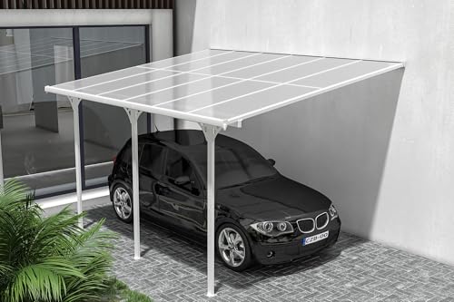 Cazeboo Terrassenüberdachung Carport KLEO 400L300 Aluminium Weiß von Cazeboo