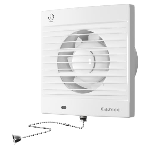 Cazooo Badlüfter Wohnraumlüfter Ø 100mm Leiser Badlüfter mit Nachlauf,mit Zugschnurschalter 12 Watt Zuluft Abluft,Weiß von Cazooo