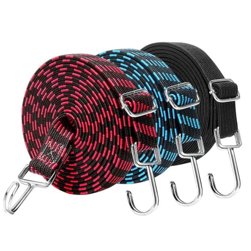 3 Pack 300cm Elastic Strap with Hooks, Expander with Hooks, Adjustable Luggage Straps, Wide Rubber Tensioners with Hooks for Sack Truck, Bicycle, Motorcycle, Camping 3 Pack 300cm Elastic Strap with Hooks, Expander with Hooks, Adjustable Luggage Straps, Wide Rubber Tensioners with Hooks for Sack Truck, Bicycle, Motorcycle, Camping von Cazqgoy