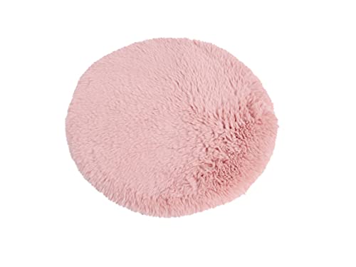 Cb Home & Style Kunstfell Dekofell Teppich rosa grau Taupe Creme Sitzkissen Lammfellimitat Felloptik Verschiedene Größen (Rosa, 90 cm rund) von Cb Home & Style
