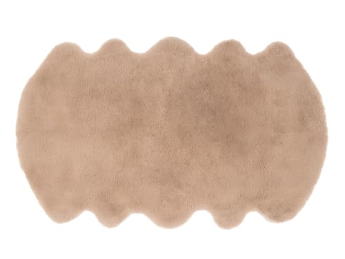 Cb Home & Style Kunstfell Dekofell Teppich rosa grau Taupe Creme Sitzkissen Lammfellimitat Felloptik Verschiedene Größen (Taupe, 90 x 150 cm) von Cb Home & Style