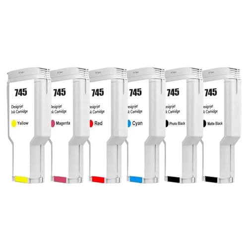 CbErFVK 300 ml 745 745xl kompatibel mit Farbkartuschen designJet Z2600 Z5600 Drucker -Plotter(745-6color 1Set) von CbErFVK