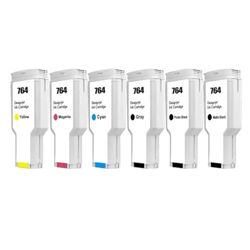 CbErFVK 300ml kompatibel mit Tintenpatronendesign T3500 Drucker C1Q17A C1Q16A C1Q13A C1Q14A C1Q15A C1Q138A mit Pigment(764-300ml-6color) von CbErFVK