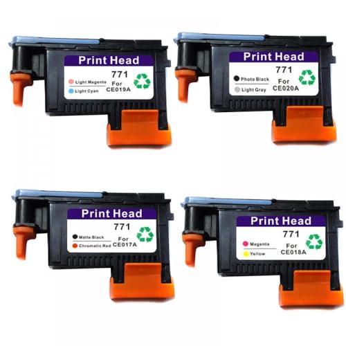 CbErFVK Kompatibel mit Druckkopf 771 Düse Designjet Z6200 Z6600 Z6800 Drucker CE017A CE018A CE019A CE020A(4PCS) von CbErFVK