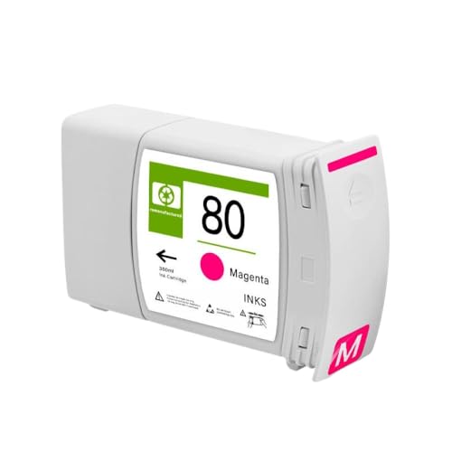 CbErFVK Kompatibel mit Ersatztintenpatrone 350 ml Dye Ink Designjet 1050C Plus 1055CM Plus Printer 80(1PC - Magenta) von CbErFVK