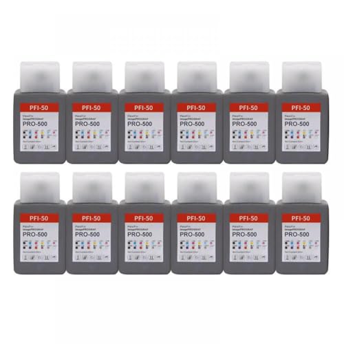 CbErFVK Kompatibel mit ImagePrograf Pro-500-Drucker-Chip-Chip-Option Dritter PFI-50-Tintenpatrone(PFI-50 NO Chip-12PCS) von CbErFVK
