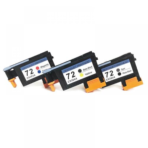 CbErFVK Kompatibel mit PrinThead 72 Printers DesignJet T1100 T1120 T1300 T2300 T610 T770 T790 C9380A C9383A C9384A(1 Set) von CbErFVK