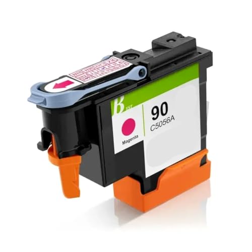CbErFVK Kompatibel mit Printhead C5054A C5055A C5056A C5057A 90 DesignJet 4000 4000Ps 4020 4500 4520 (Black Cyan Magenta Yellow)(1PCS Magenta) von CbErFVK