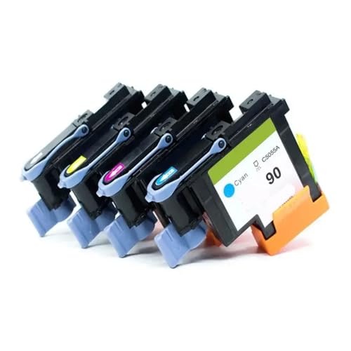 CbErFVK Kompatibel mit Printhead C5054A C5055A C5056A C5057A 90 DesignJet 4000 4000Ps 4020 4500 4520 (Black Cyan Magenta Yellow)(1Set - 4Pieces) von CbErFVK