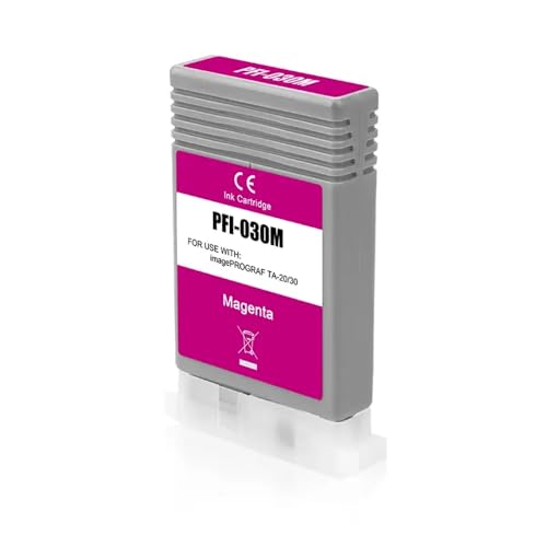 CbErFVK Kompatibel mit Tintenpatrone PFI-030 PFI030 PFI 030 ImagePrograf TA-20 TA-30 TM-240 TM-340 mit Pigmenttinte gefüllt(1PCS Magenta) von CbErFVK
