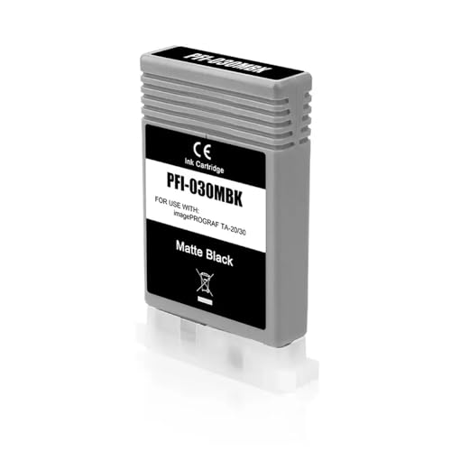 CbErFVK Kompatibel mit Tintenpatrone PFI-030 PFI030 PFI 030 ImagePrograf TA-20 TA-30 TM-240 TM-340 mit Pigmenttinte gefüllt(1PCS Mate Black) von CbErFVK