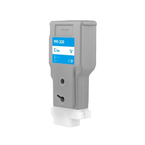 CbErFVK Kompatibel mit Tintenpatrone PFI 320 ImagePrograf TM-200 TM-205 TM-300 TM-305 mit Chip-Pigment-Tintentank(320-C-Pigment) von CbErFVK