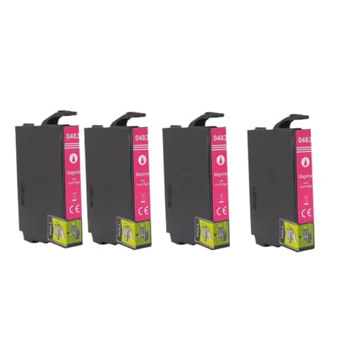 CbErFVK Kompatibel mit Tintenpatrone T0481 T0481 T0486 Stylus Foto R200 R220 R300 R300M R320 R340 RX500 RX600 RX620 RX640(4PCS Magenta) von CbErFVK