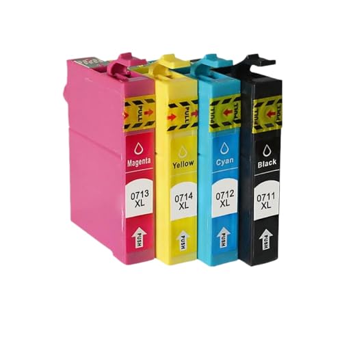 CbErFVK Kompatibel mit Tintenpatronen T0711 T0712 T0713 T0714 Stylus SX215 SX218 SX400 SX405 SX410 SX415 SX510W Drucker(1set 4PK) von CbErFVK