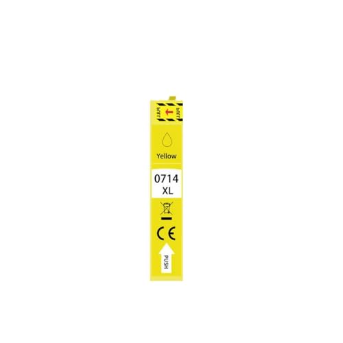 CbErFVK Kompatibel mit Tintenpatronen T0711 T0713. Verwendung mit D78 DX120 DX4000 DX4050 DX4400 DX4450 DX5000 D120 D92 DX6000 DX6050 DX7000 DX7400 Drucker(Yellow) von CbErFVK