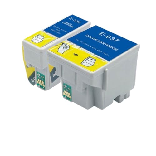 CbErFVK Kompatibel mit den Farbtintenpatronen Stylus C42UX C44UX C46 Drucker T036 T037(1 Set) von CbErFVK