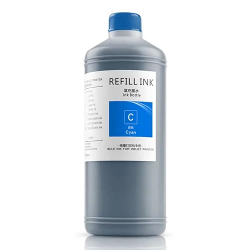 CbErFVK Kompatibel mit verschiedenen Tintenstrahldruckern 11 Farboptionen verfügbar 1000 ml wasserdichte Pigmenttinte(Cyan) von CbErFVK