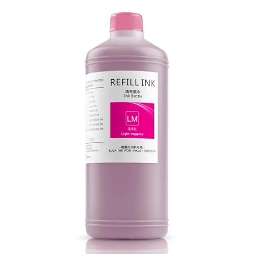 CbErFVK Kompatibel mit verschiedenen Tintenstrahldruckern 11 Farboptionen verfügbar 1000 ml wasserdichte Pigmenttinte(Light Magenta) von CbErFVK