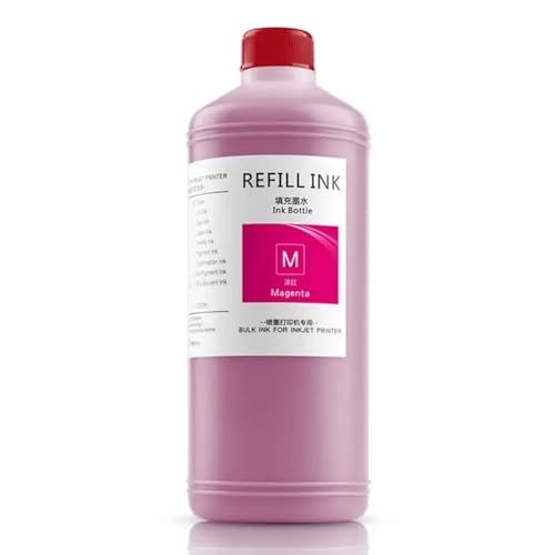 CbErFVK Kompatibel mit verschiedenen Tintenstrahldruckern 11 Farboptionen verfügbar 1000 ml wasserdichte Pigmenttinte(Magenta) von CbErFVK