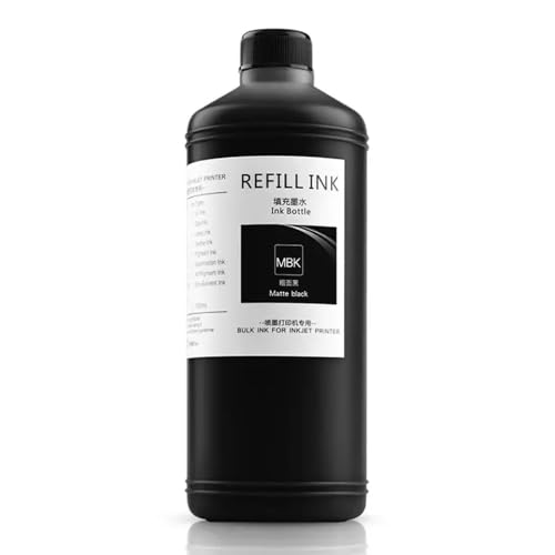 CbErFVK Kompatibel mit verschiedenen Tintenstrahldruckern 11 Farboptionen verfügbar 1000 ml wasserdichte Pigmenttinte(Matte Black) von CbErFVK