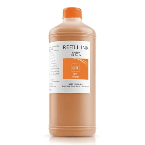 CbErFVK Kompatibel mit verschiedenen Tintenstrahldruckern 11 Farboptionen verfügbar 1000 ml wasserdichte Pigmenttinte(Orange) von CbErFVK