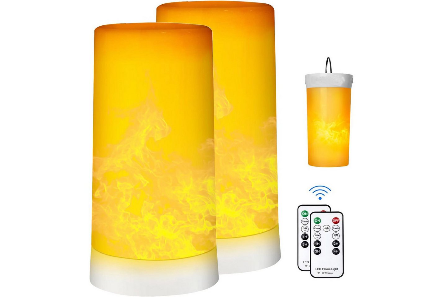 Cbei LED Nachtlicht LED Flamme Lampe,Fernbedienung LED Flammeneffekt Licht 2 Stück, mit Magnetfuß & Aufhängehaken fürParty, Innen/Außenbereich von Cbei