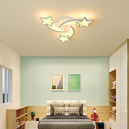 Cblbser Kinderzimmerleuchte Decke-leuchte 3 Sterne Design LED Schlafzimmerlampen Moderne Deko Decken-Lampe Interior Für Mädchen Jungenzimmer Kindergarten Balkon Küche Esszimmer -Lampe von Cblbser