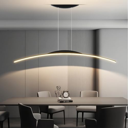 Cblbser LED Pendelleuchte Dimmbar 3000K-6500K Esstischlampe Esszimmerlampe Hängend Leuchte Moderne Wohnzimmer Hängelampe Lampe Mit Fernbedienung Höhenverstellbar Küchenlampe (Schwarz, L120cm) von Cblbser