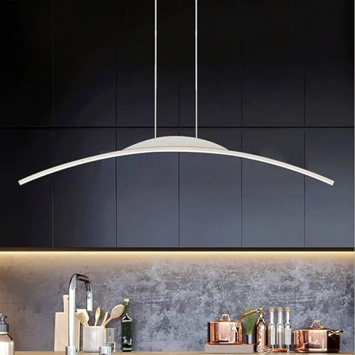 Cblbser LED Pendelleuchte Dimmbar 3000K-6500K Esstischlampe Esszimmerlampe Hängend Leuchte Moderne Wohnzimmer Hängelampe Lampe Mit Fernbedienung Höhenverstellbar Küchenlampe (Weiß, L120cm) von Cblbser