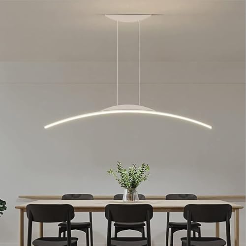 Cblbser LED Pendelleuchte Dimmbar 3000K-6500K Esstischlampe Esszimmerlampe Hängend Leuchte Moderne Wohnzimmer Hängelampe Lampe Mit Fernbedienung Höhenverstellbar Küchenlampe (Weiß, L80cm) von Cblbser