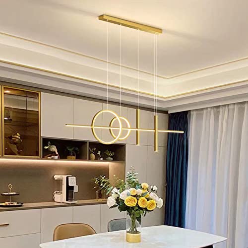 Cblbser LED Pendelleuchte Dimmbar Esstischlampe mit Fernbedienung Pendellampe Höhenverstellbar Modern Designer Esszimmer Küchen Wohnzimmer Büro Lampe Hängend Deckenleuchte Gold 30W L100CM Cblbser LED Pendelleuchte Dimmbar Esstischlampe mit Fernbedienung Pendellampe Höhenverstellbar Modern Designer Esszimmer Küchen Wohnzimmer Büro Lampe Hängend Deckenleuchte Gold 30W L100CM von Cblbser