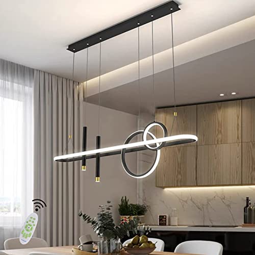 Cblbser Modern LED Pendelleuchte Dimmbar Pendellampe Esstischlampe Mit Fernbedienung Hängeleuchte Höhenverstellbar Linear Rund Ring Design Kronleuchter für Schlafzimmer Deckenlampe von Cblbser