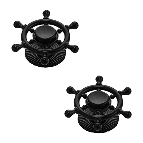 CcHhyyt 2 Stück Selbstklebende Griffe Schrankgriffe Türgriffe Schubladenknöpfe Griffe zum kleben Metallgriff Möbelgriff aus Zinklegierung Schiebetürgriff Griffe für küchenschränke (Ruder, Schwarz) von CcHhyyt