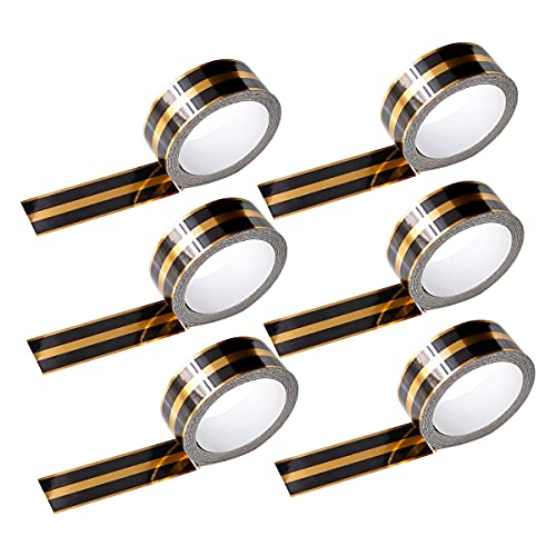 CcHhyyt Klebeband Selbstklebendes Keramikfliesen-Dichtungsband Mildewproof Kantenband Dekorativer Eckenseitenrand-Dichtungsstreifen Dekorieren für Boden Wand Raum 6 Rollen/set (Matte Gold) von CcHhyyt