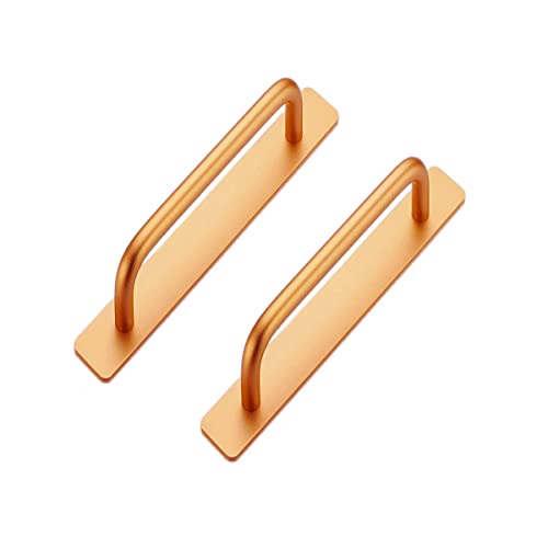 CcHhyyt Selbstklebender Griff Schrankgriffe Aluminium Griffe für Kleiderschrank Schlafzimmer Badezimmer Edelstahl Küchengriffe für Küchenschränke Möbelgriffe Küchengriffe 2 Stück(138mm, Rose Gold) von CcHhyyt