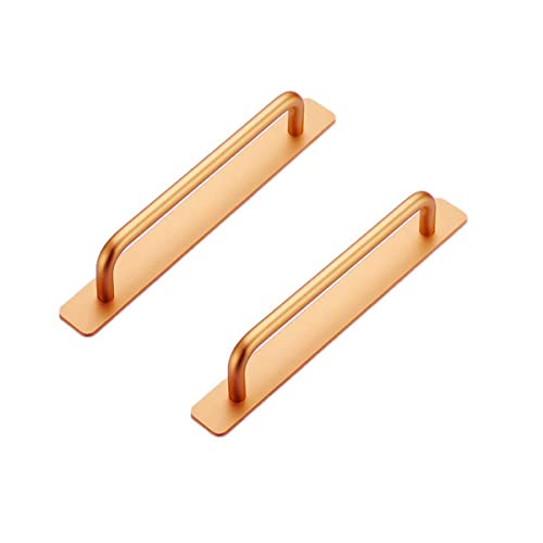 CcHhyyt Selbstklebender Griff Schrankgriffe Aluminium Griffe für Kleiderschrank Schlafzimmer Badezimmer Edelstahl Küchengriffe für Küchenschränke Möbelgriffe Küchengriffe 2 Stück(170mm, Rose Gold) von CcHhyyt