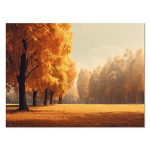 CcacHe Modern Herbst Landschaft minimalistisch Anlage Wandbilder Wanddekoration Kunst, Orange Gelb Bilder Schlafzimmer Deko Pictures Canvas Painting Wanddekoration - 70x100cm Ungerahmt von CcacHe