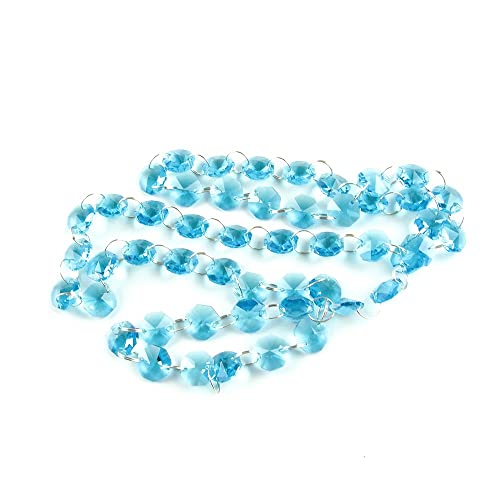Kronleuchter Prismen Kristall Perlen 5m/50m mit Ringen, Glasfäden, Gardinengirlanden (Color : Silver Rings, Size : 5Meters) von CcacHe