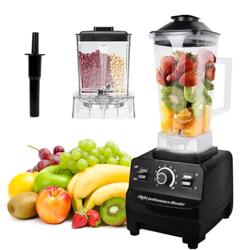 Ccarzzi Standmixer 4500W Blender Smoothie Mixer with 2L Tasse und Mahlbecher, 6 Klingen, 10 Einstellbare Geschwindigkeiten, Hochleistungsmixer für Säfte, Eiscrush, Fleisch, Sojamilch Ccarzzi Standmixer 4500W Blender Smoothie Mixer with 2L Tasse und Mahlbecher, 6 Klingen, 10 Einstellbare Geschwindigkeiten, Hochleistungsmixer für Säfte, Eiscrush, Fleisch, Sojamilch von Ccarzzi