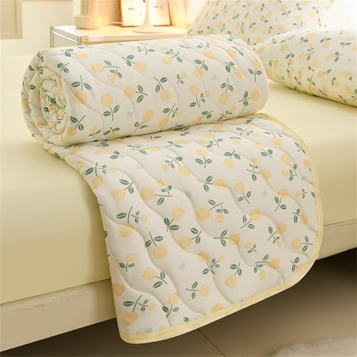 Ccipotatoo Coverless Duvet 4.5 Tog for Single Double King Size, Summer Duvet No Cover Cosy and Lightweight Quilt Breathable Bedspreads Quilted Throw for Beds (Yellow Tulip, 100 * 150cm) von Ccipotatoo